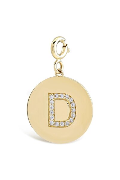 Piano Jewellery 14 Ayar Altın Letters Plaka D Harfi Kolye Ucu