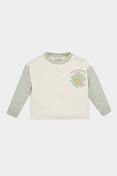 DeFacto Kız Bebek Bisiklet Yaka Çiçekli İçi Yumuşak Tüylü Sweatshirt D7185A524WN