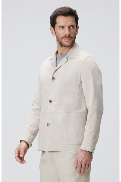 Network Kırık Beyaz Deri Ceket