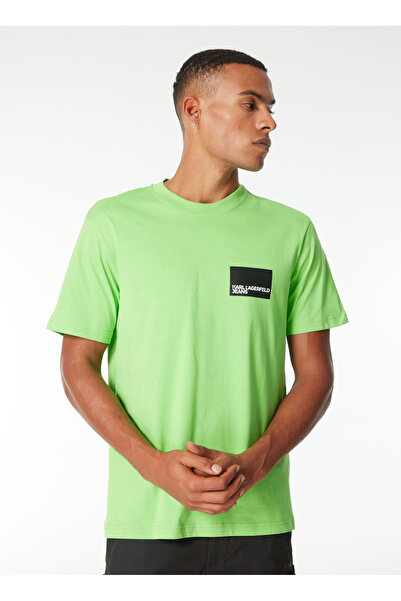 Karl Lagerfeld Jeans Bisiklet Yaka Yeşil Erkek T-Shirt 231D1706_KLJ REGULAR SSLV LOGO TEE