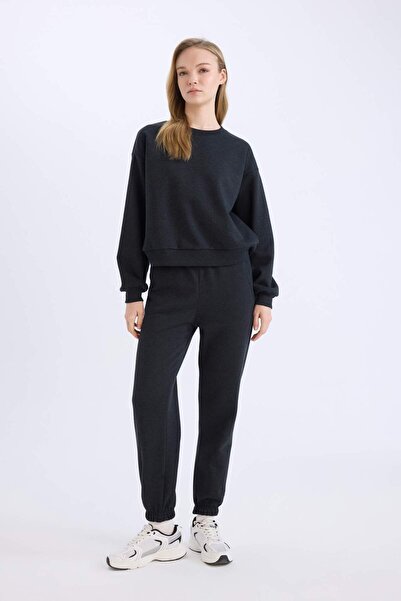 DeFacto Regular Fit 2'li Takım Sweatshirt Beli Lastikli Jogger Eşofman Altı D8022AXNS