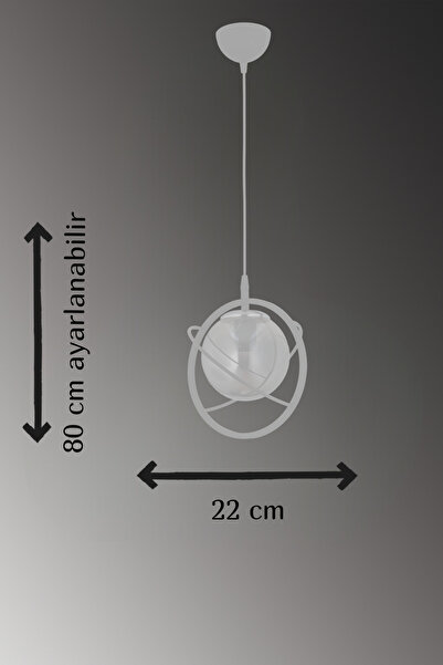 ESSLİGHT Urla Tekli Sarkıt Avize Füme Glob Camlı Modern Dekoratif Aydınlatma