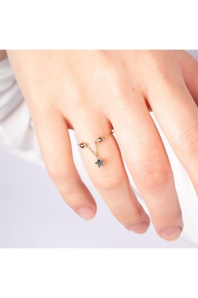 Piano Jewellery 14 Ayar Altın Cabaret Sallantılı Yıldız Yüzük