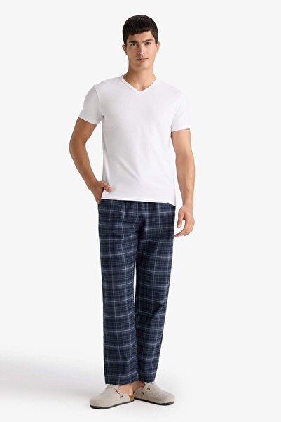 DeFacto Regular Fit Kareli Cepli Uzun Boy Pijama Altı C6118AX24WN