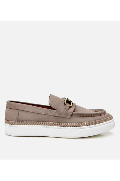 Hotiç Men's Suede Leather Beige Ultra Light Sole Espadrille