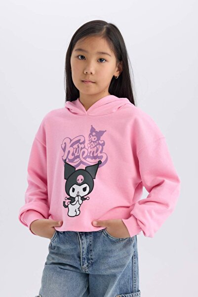 DeFacto Kız Çocuk Hatsune Miku Oversize Geniş Kalıp Kapüşonlu Sweatshirt D2828A824WN