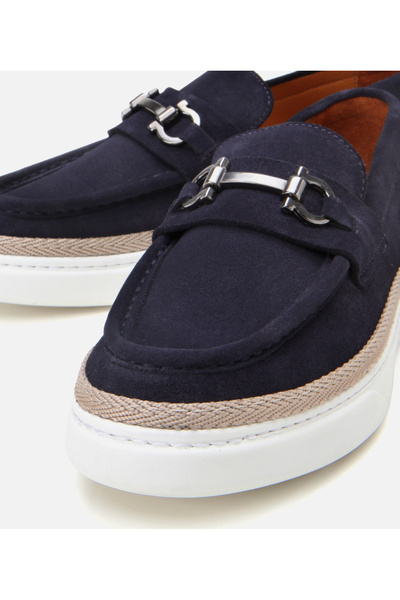 Hotiç Men's Suede Leather Navy Blue Ultra Light Sole Espadrille