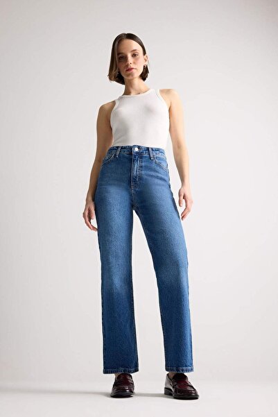 DeFacto Comfort Straight magas derekú boka hosszúságú Jean mosható nadrág E3411AXNS