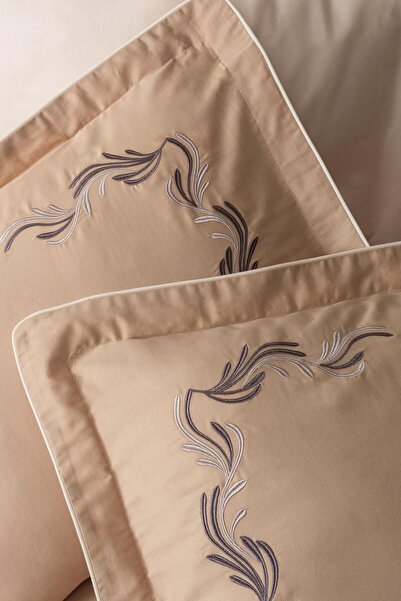 VAROL Embroidered Cotton Satin Double Duvet Cover Set