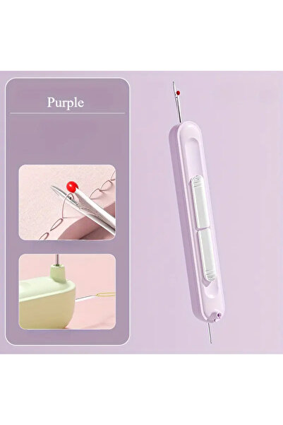 choice2 Purple 2in1 Hand Sewing Needle Threader and Seam Ripper Easy Threadin...