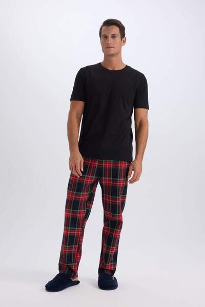DeFacto Regular Fit Kareli Cepli Uzun Boy Pijama Altı C6126AX24WN
