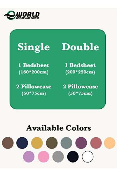 Eworld 3 Piece White Striped Cotton Single Bed Sheet Set – Fitted Sheet & 2 Pillowcases