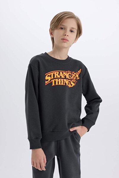 DeFacto Erkek Çocuk Stranger Things Bisiklet Yaka Sweatshirt D4791A824WN