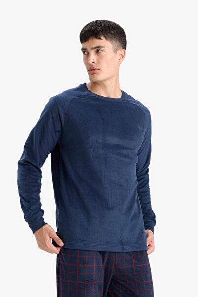 DeFacto Regular Fit Polar Pijama Takımı Uzun Kollu Üst Desenli Uzun Alt 3124236