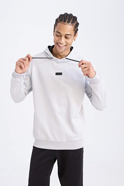DeFacto DeFactoFit Standart Fit Kapüşonlu Basic Düz Sporcu Sweatshirt D3736AX24WN