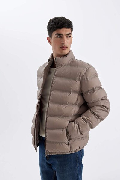 DeFacto Regular Fit Dik Yaka Fermuarlı Cepli Mevsimlik Baharlık Şişme Mont C4856AX24WN