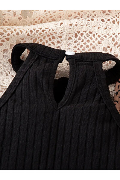 LILYMOON Kız Çocuk Leopar Desenli Kat Kat Etekli Abiye Elbise