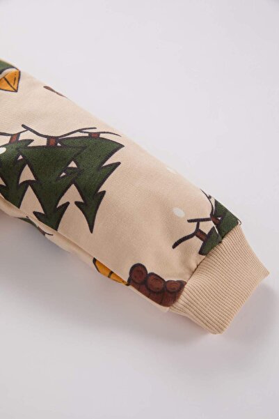 DeFacto Erkek Bebek 2'li Takım Yeni Yıl Baskılı Sweatshirt Beli Lastikli Alt D5932A524WN