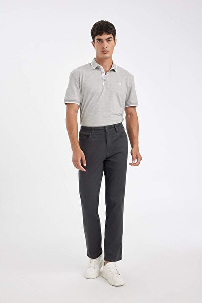 DeFacto Regular Fit Normal Kesim Pantolon Düz Paça Cepli Basic Düz D1049AX24WN