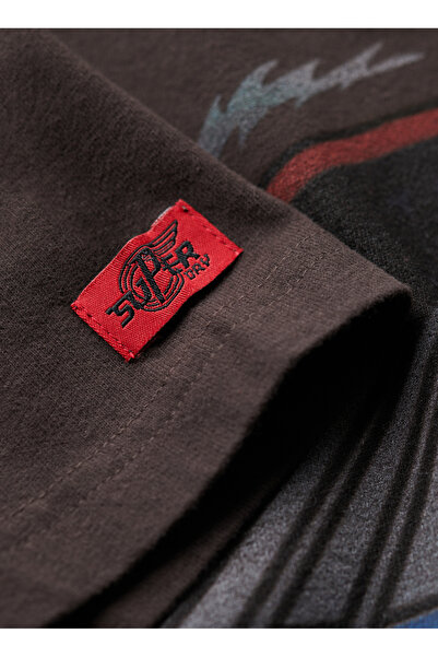 SUPERDRY Bisiklet Yaka Baskılı Antrasit Erkek T-Shirt M1011981ADEZ_ROCK GRAPHIC BAND TEE