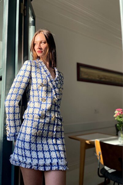 RAGIBESA Ekose Mini Elbise Paris Özel Tasarımı