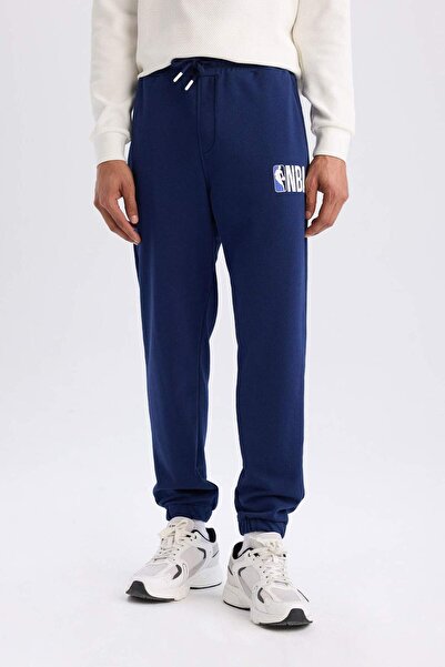 DeFacto Defactofit Nba Wordmark Jogger Sweatpants Standard Fit with Pockets Lace-Up Waist A7268Ax24Au