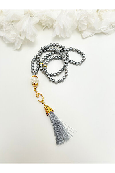 lenagiftworkshop 50 Pieces Gray Gift-Tied Plastic Pearl Prayer Beads with Tas...