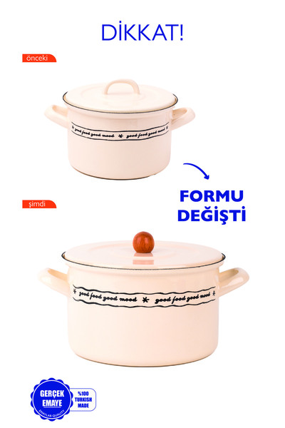 EMAYlab وعاء الحليب/الفرن/الحرق المطلي بالمينا من مود 22 سم