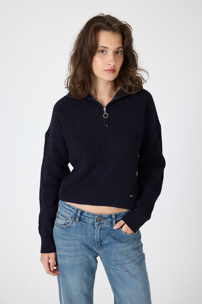 Rays Laci Half Zipper Crop Knitwear Women's Sweater7135