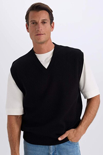 DeFacto Standard Fit Πλεκτά με λαιμόκοψη Βασικά μονόχρωμα πουλόβερ E0851AX24WN