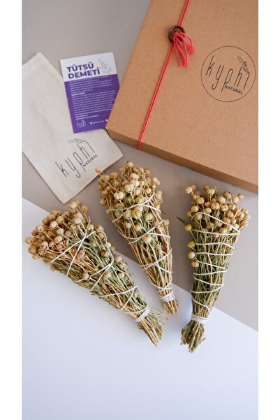 Kyphi Natural 3 Adet Üzerlik Otu Tütsü Demeti Ve Keten Kese