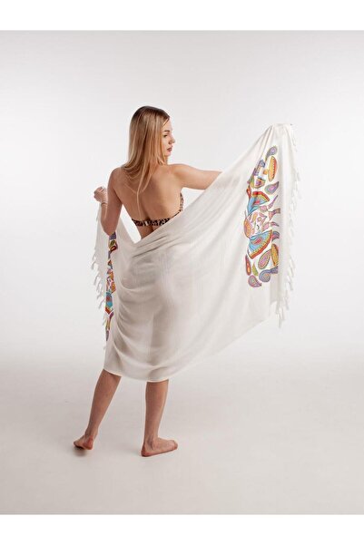 VAROL Τυπωμένη πετσέτα παραλίας Peshtemal από μπαμπού