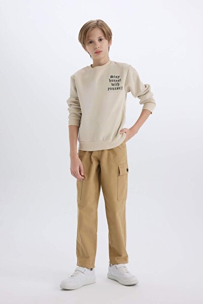 DeFacto Boy's Crew Neck Printed Sweatshirt D4344A824Wn