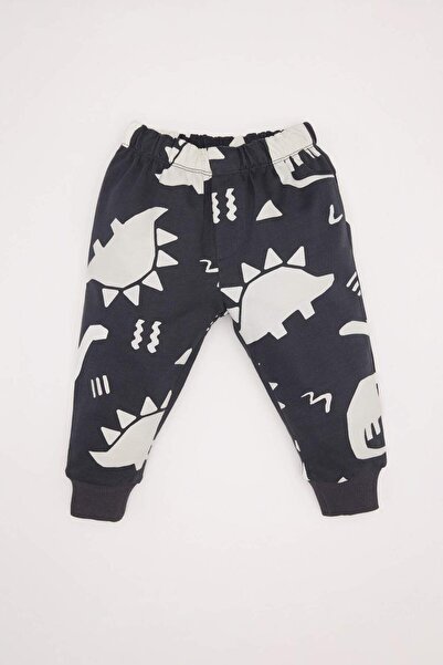 DeFacto Baby Boy 2-Piece Set Dinosaur Printed Sweatshirt Elastic Waist Sweatpants E0674A524Wn