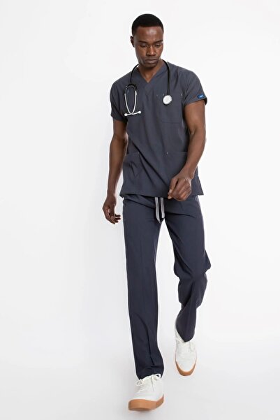 Uçak Medikal Antrasit Gri Core-Flex Likralı Cerrahi Takım