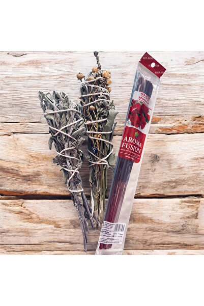 Genel Markalar Tütsü Aşk Ve Bereket Enerji Temizleme Tütsü Seti Adaçayı Üzerl...