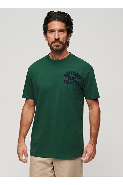 SUPERDRY Bisiklet Yaka Baskılı Koyu Yeşil Erkek T-Shirt M1011914AGCI_EMB SUPERSTATE ATH LOG