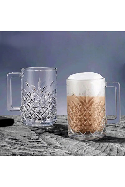 mrpurple 6-Piece Crystal Soft Drink Glass with Handle