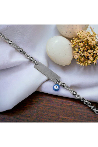 Satürn Silver Kuyumculuk Çelik İsimli Bebek Çocuk Bileklik Künye Kararma Yapm...