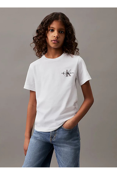 Calvin Klein Baskılı Beyaz Erkek Çocuk T-Shirt IU0IU00624YAF