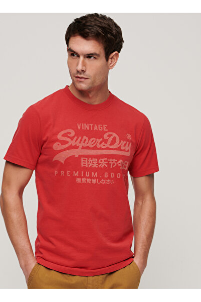 SUPERDRY Bisiklet Yaka Baskılı Kırmızı Erkek T-Shirt M1011895A9QZ_CLASSIC VL ...