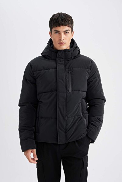 DeFacto Su İtici Şişme Mont Kapüşonlu Fermuarlı Cepli A2478AX24WN