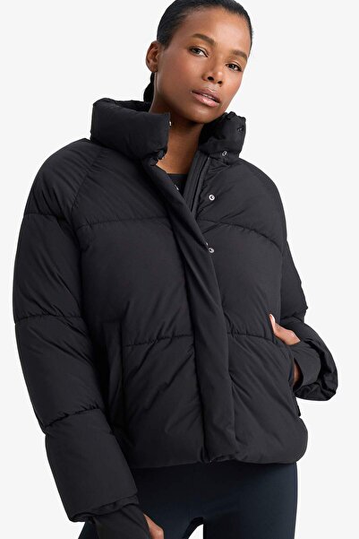 DeFacto DeFactoFit Şişme Mont Su İtici Dik Yaka Fermuarlı Çıtçıtlı Cepli Puffer A1550AX24WN
