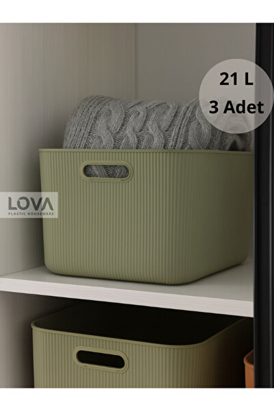 Lova 21 L Shell Kapaklı Dolap İçi Düzenleyici (3 Adet Yeşil)