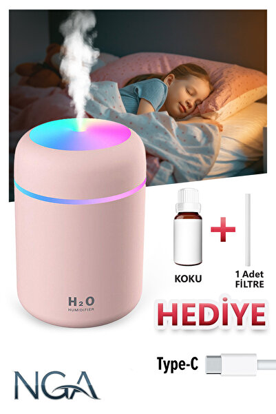 NGA 300 ml H2O Ultrasonik Ledli Hava Nemlendirici Buhar Makinesi Ve Aroma Dif...