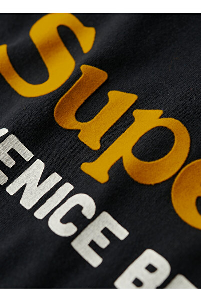 SUPERDRY Bisiklet Yaka Baskılı Siyah Erkek T-Shirt M1011894A9RN_VENUE DUO LOGO T SHIRT