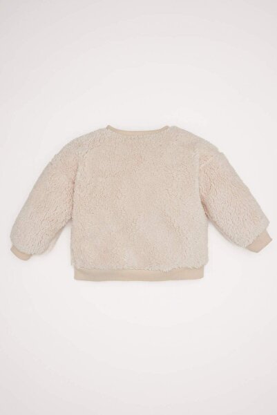 DeFacto Erkek Bebek Bisiklet Yaka Yılbaşı Temalı Pelüş Sweatshirt D6594A524WN