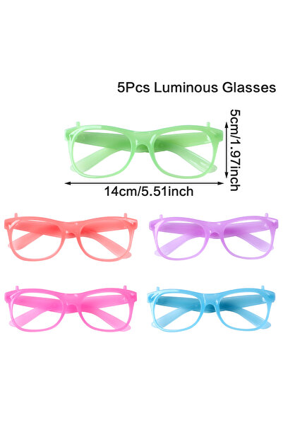 Choice 2 5 قطع من نظارات LED المضيئة بألوان متوهجة تتوهج في الظلام لوازم حفلا...