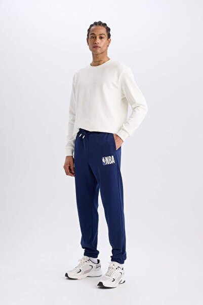 DeFacto Defactofit Nba Wordmark Jogger Sweatpants Standard Fit with Pockets Lace-Up Waist A7268Ax24Au