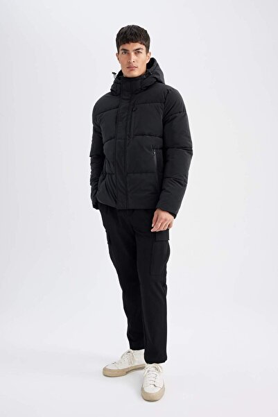 DeFacto Su İtici Şişme Mont Kapüşonlu Fermuarlı Cepli A2478AX24WN